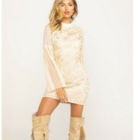 FREE PEOPLE Ivory Embroidered Cleo Mini Dress - Picture 3 of 8